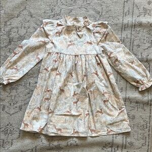 Janie and Jack Cream and Brown Kids Formal Dress